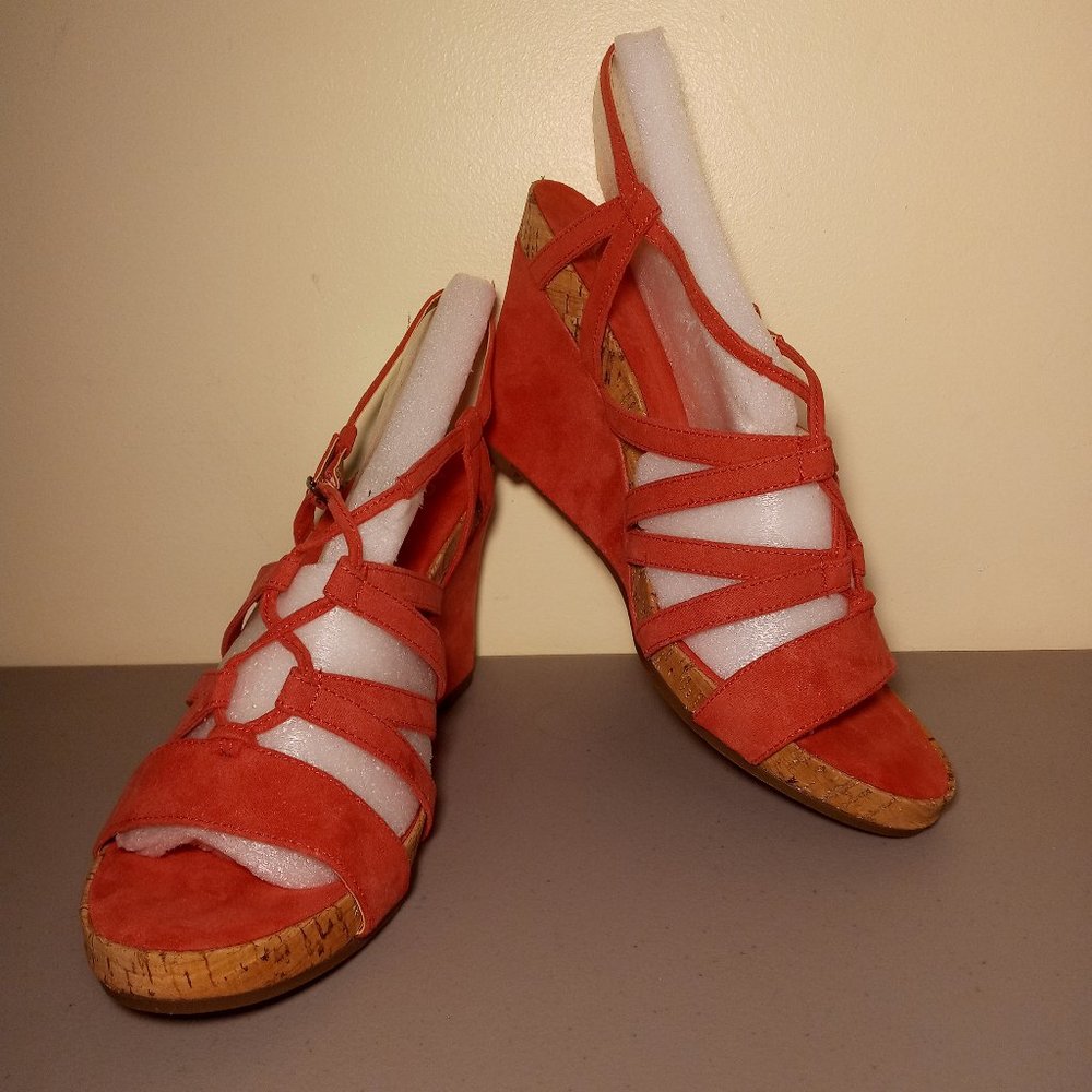 Women's A2 by Aerosoles Poppy Plush Strappy Sandal 12 M Coral Faux Suede…